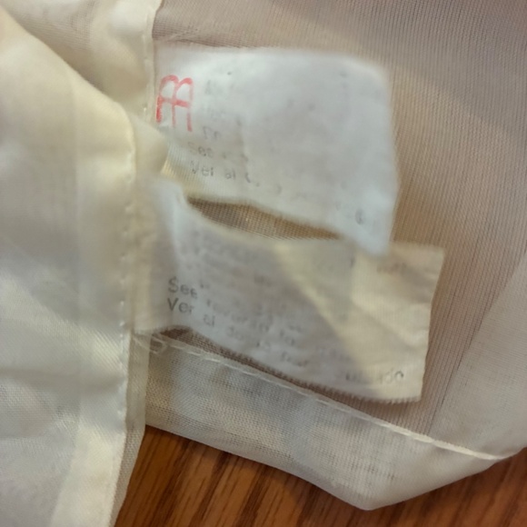 Vintage Curtains 8 Panels 3 Valences Ivory w/Peach and Green Flowers Poly EUC - Picture 10 of 10